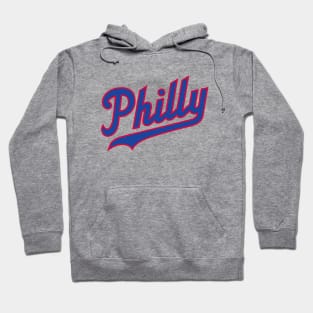 Philly Script - White/Blue Hoodie